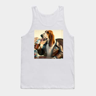 Biker basset hound Tank Top